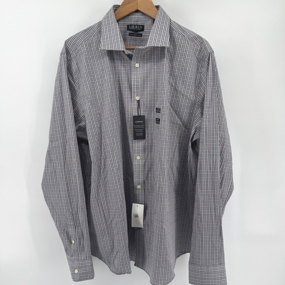 Lauren Ralph Lauren Mens XL Slim Fit Performance Stretch Plaid Dress Shirt NWT - Picture 3 of 10